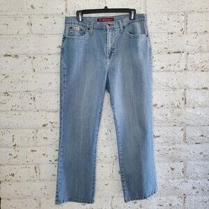 VTG Cavaricci Womens Wide Leg Jeans Light Washed Baggy Straight Y2K MOM SZ 12